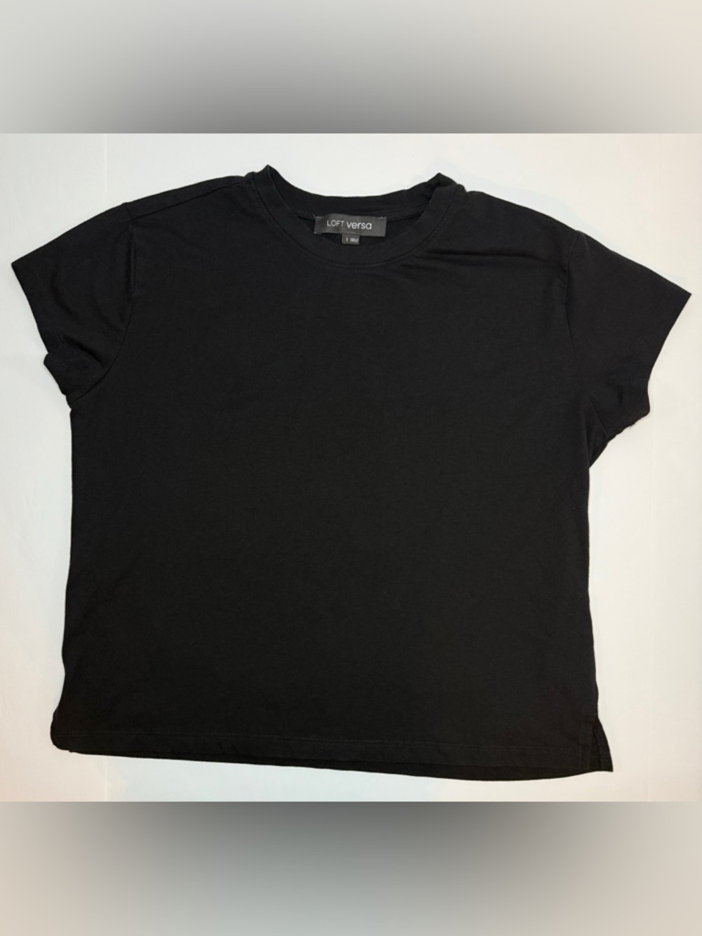 LOFT Versa Relaxed Tee Short Sleeves Black Size S